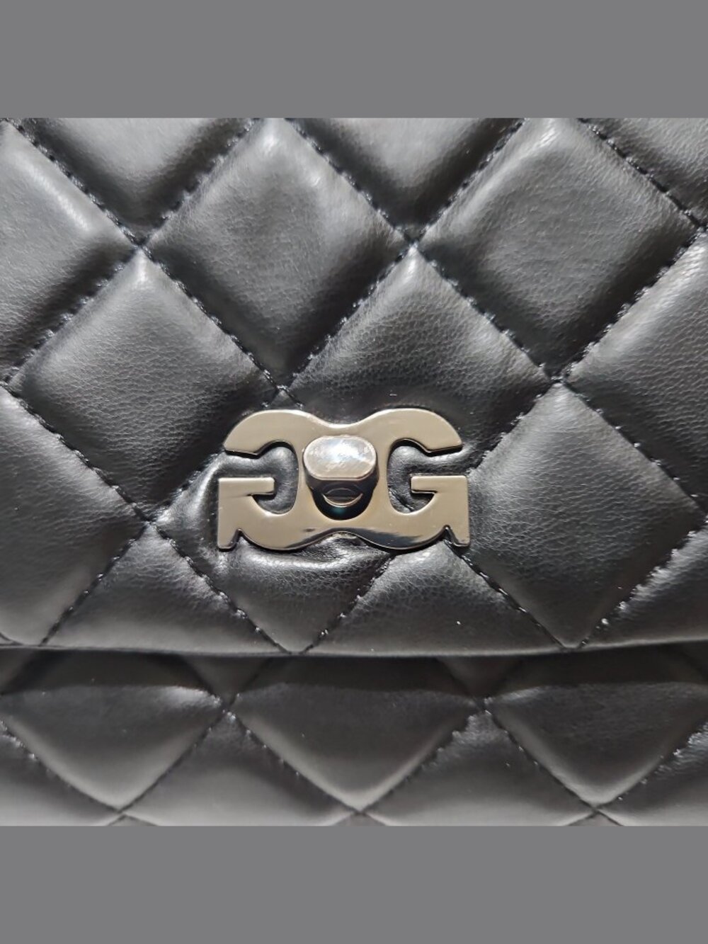 Gilda Paris Black Quilted Messenger Bag with GG Clasp NWT